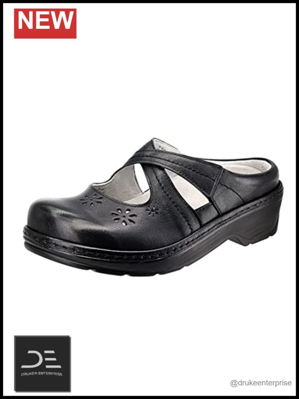 Mary Jane Clogs Mules Genuine Leather Arch Support Slip Resistant